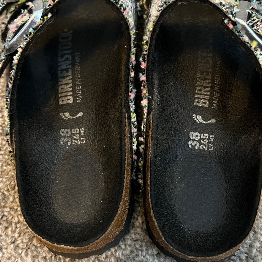 Birkenstock Black and Multicolor Tweed Sandals - Picture 2 of 4